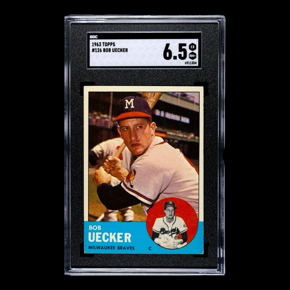 1963 Topps #126 Bob Uecker SGC 6.5 EX-NM+ Milwaukee Braves Brewers HOF - Image 1 of 3