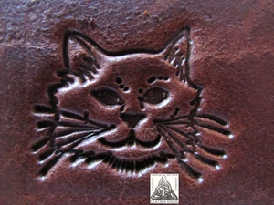 Discontinued Midas Feline Cats Face Head 1" Leather Stamp Tool 8236 - Picture 1 of 3