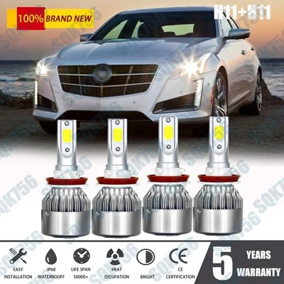 For Cadillac CTS CT-S 2008-2014 Combo 6000K LED Headlight Bulbs High Low Beam - Image 1 of 4