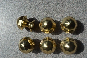 BEAUTIFUL SOLD BRASS KNOB VERY SHINY FOR CABINETS OR DRAWER BRAND NEW SET OF 6 - Picture 1 of 4