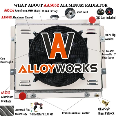 3 Row Radiator+Shroud Fan+Relay Kit For 84-1995 Toyota Pickup 4 Runner 2.4L L4 - Image 1 of 4