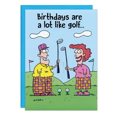 Humor Funny Golf Themed Birthday Card Friend oatmeal studios - Image 1 of 2