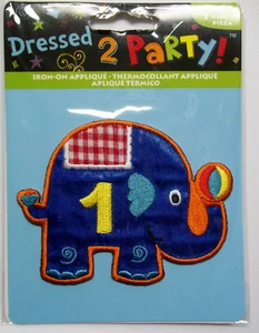 Iron-on Applique Kids Age # 1 Elephant Free Shipping Horizon NIP - Picture 1 of 1
