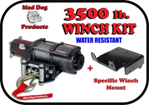 3500lb Mad Dog Winch Mount Combo Yamaha 2003-2013 Rhino 450 660 700 - Picture 1 of 5