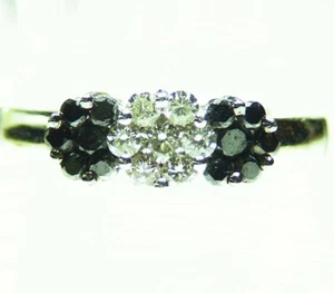 .76CT 14K Gold Natural Round Cut Black Diamond Designer Halo Engagement Ring - Picture 1 of 6