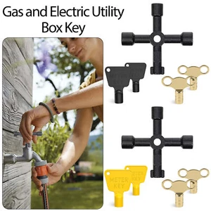 Llave de caja utilitaria eléctrica de 4 vías a gas - Herramienta de enchufe medidor de gabinete triangular - Imagen 1 de 17