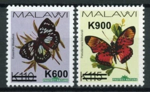 Malawi Butterflies Stamps 2020 MNH Butterfly OVPT Small Font Insects 2v Set - Picture 1 of 1