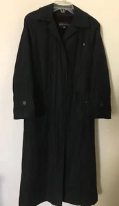 Gallery Womens Black Trench Fully Lined Full Length Coat Size 4 - Picture 1 of 6