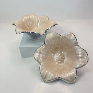 Julia Knight Lily Petal Pink 4” Decorative Bowl Set of 2 EUC - Picture 1 of 6
