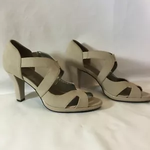 Life Stride Soft System donna taglia 9 beige neutro incrociato tacco medio - Foto 1 di 5