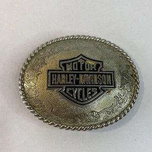 Harley Davidson Motorcycle B&S Logo 75th Trophy 1978 Vtg Belt Buckle See Photos - Picture 1 of 9