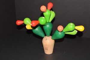 Plan Toys Wooden Wood Cactus Balancing Toy - 19 Pieces