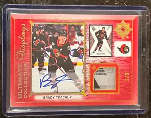 Brady Tkachuk Ultimate Collection Display Jersey 1/3 Auto 2021-22 Upper Deck - Bild 1 von 2