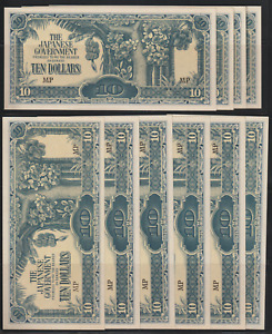 (D283)MALAYA JAPANESE OCCUPATION 1944 $10 BANKNOTE X10 UNC.