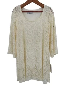 Vintage Sole Dione Studio Lace Tunika Top XL 3/4 Bell Slv Boho Romantic Prairie - Bild 1 von 7