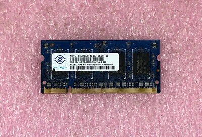 1GB NANYA DDR2-667 PC2-5300S  NON-ECC SODIMM MEMORY RAM -  NT1GT64UH8D0FN-3C - Image 1 of 2