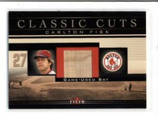 CARLTON FISK 2002 FLEER CLASSIC CUTS GAME USED BAT RELIC FD9975