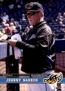 2017 Akron RubberDucks Grandstand 21 Johnny Narron Goldsboro North Carolina Card