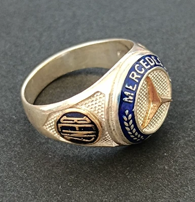 Anillo de plata esterlina para hombre Rider Racing azul negro esmalte 925 sello audaz 11,5 Foto 1 de 4