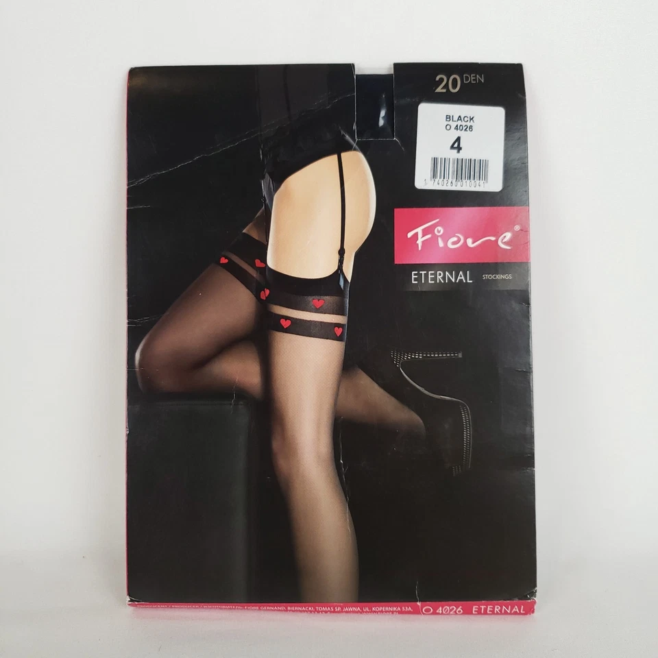 Sheer Stockings Eternal 20 den by Fiore red hearts top Valentine's Large