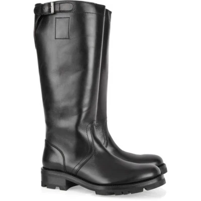 $1255 новый Jil Sander колена Moto плоский ботинки из черной кожи пряжки туфли 39 - Изображение 1 из 4