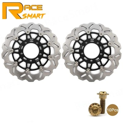 Rotores de disco de freno delanteros + pernos de montaje para Kawasaki Ninja 650R EX650 2006-2016 Foto 1 de 4