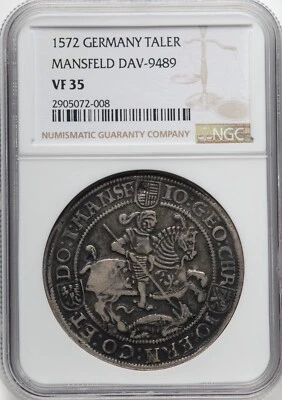 Germany  1572 - Mansfield-Eisleben - Johann Georg - Taler - NGC VF35 - VERY RARE - Image 1 of 2