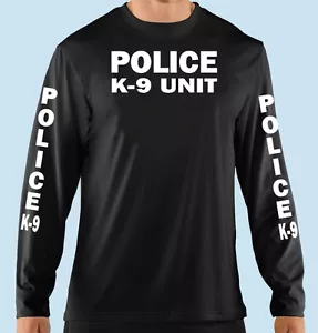 Black Long Sleeve TShirt, Police K-9, Professional, Business,100% Cotton, Unisex - Picture 1 of 4