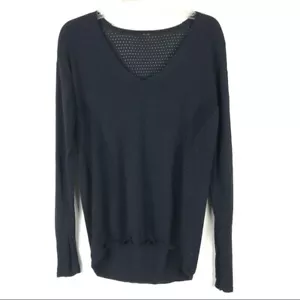 Lululemon Still Movement Baumwollmischung Pullover schwarz U-Ausschnitt offen Strick Gr. 4?? - Bild 1 von 6