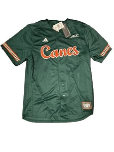 Nuovo con etichetta! Maglia grande Miami Hurricanes baseball verde retrò Adidas $100 - Foto 1 di 2