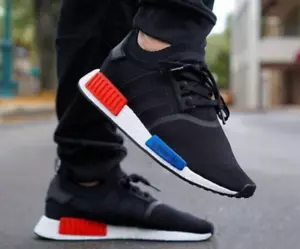 Adidas Originales NMD R1 Zapatos Entrenadores Tenis BOOST NEGRO Talla UK 7.5 - RRP 120 - Imagen 1 de 6