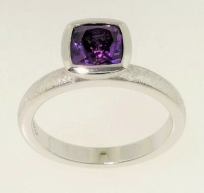 .925  Sterling silver 1.07ct Natural Amethyst stack ring AAA Fine Quality Size 7 - Image 1 of 4