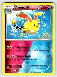 Azumarill 77/114 2016 XY Steam Siege Pokemon Card TCG Reverse Holo Shiny - VLP - Foto 1 di 2