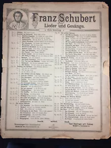 ANTIQUE FRANZ SCHUBERT GERMAN SHEET MUSIC, BERLIN - Picture 1 of 7