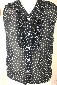 Ellen Tracy Blouse Spotted Size Small - Picture 1 of 4
