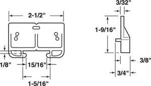 Prime-Line 22625 Plastic Yellow Drawer Track Guide for 3/32 x 1-9/32 in. Track - Picture 1 of 1