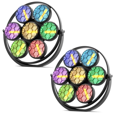 Upgraded Retro DJ Light 7x50W COB 189 RGB LEDs DMX512 Point Control - Image 1 of 4