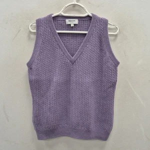 Johnstons Of Elgin Lambswool Angora Lightweight Cable Knit Sweater Vest Small - Bild 1 von 5