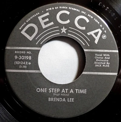 HEAR IT 50's Rockabilly 45 rpm record Brenda Lee "One Step at a Time" from 1957 - Image 1 of 2