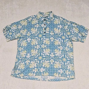 Camisa hawaiana para hombre Manuhealii XL estampado Monstera azul/verde 100 % rayón - Imagen 1 de 7