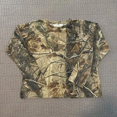 Y2K Realtree Camo T Shirt Men Large Long Sleeve Boxy Fit Layer Outdoor Hunting - Image 1 of 4