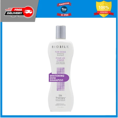 Biosilk Silk Therapy Whitening Dog Shampoo for Dogs - Pet Safe Grooming and Brig