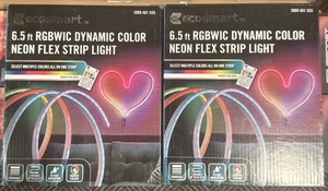 EcoSmart 6.5 ft. RGBWIC Color Changing Dimmable Neon Flex Strip Light X2 (13ft) - Picture 1 of 4