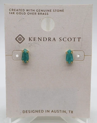 Kendra Scott Turquoise Magnesite Stud Earrings 14k Gold Over Brass - Image 1 of 4