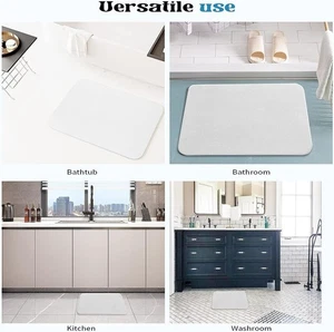 Diatomite Stone Bath Mat Super Absorbent Drying Bathstone Non-Slip Rugs Bathroom - Picture 1 of 8
