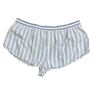 Pijama Anthropologie listrado curto feminino L azul branco lounge casual algodão - Imagem 1 de 4