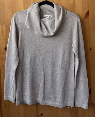 Suéter brillante de manga larga con cuello alto dorado tostado Coldwater Creek para mujer - talla PM Foto 1 de 3