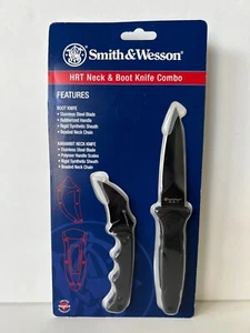 Smith & Wesson HRT Neck Knife & Boot Knife Combo - Sheath - Stainless - NEW - Picture 1 of 2