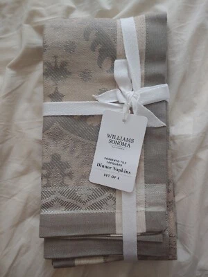 wiliiams sonoma Sorrento guardanapos jacquard azulejo conjunto de 4 originais $59.95 cinza  - Imagem 1 de 3