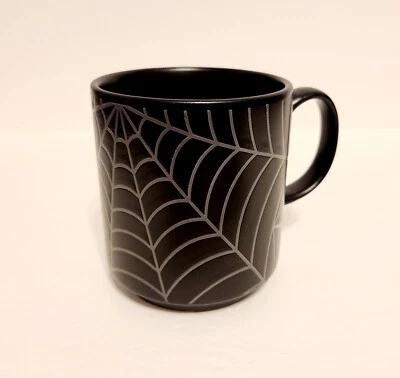 Cobwebs and Cauldrons Spiderweb Stoneware Mug Halloween 4" Tall New w/o Tags - Image 1 of 4